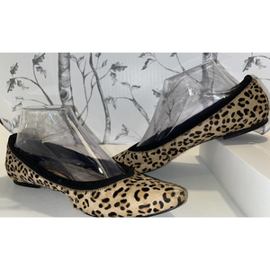 Ellen Tracy Fawn Leopard Print Calf Hair Flats‎ Size 9M
